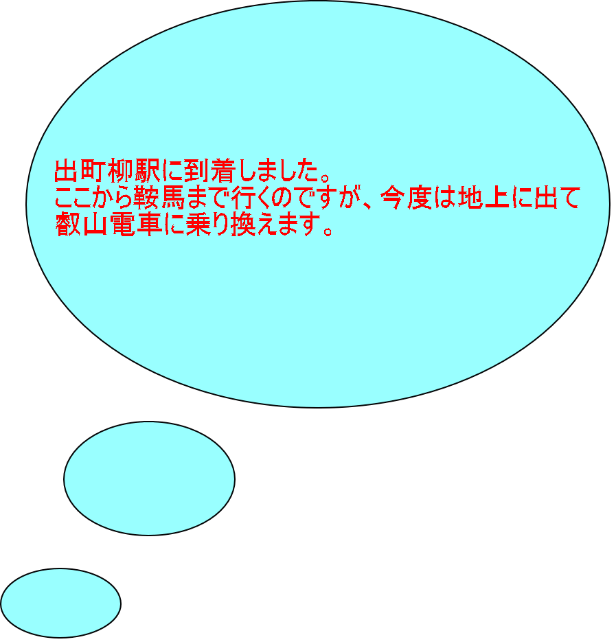 出町柳駅に到着しました。 ここから鞍馬まで行くのですが、今度は地上に出て 叡山電車に乗り換えます。 
