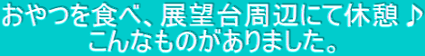 おやつを食べ、展望台周辺にて休憩♪ こんなものがありました。
